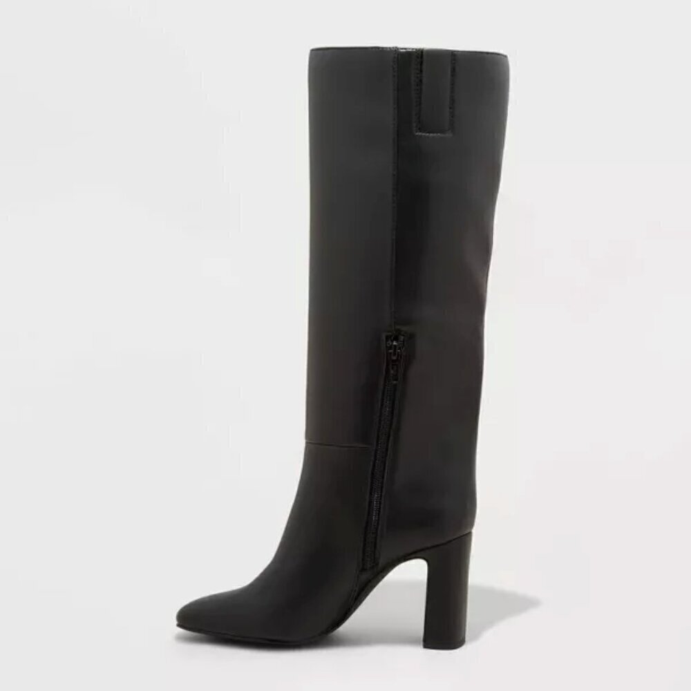 A New Day Women's Knee-High Black Boots Trendy Livia Stovepipe Design - Picture 3 of 4